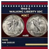 1946-s Walking Liberty Half Dollar 50c Grades ms66