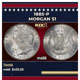 1885-p Morgan Dollar $1 Grades ms66
