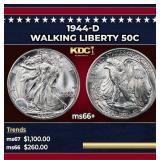 1944-d Walking Liberty Half Dollar 50c ms66+ SEGS