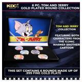 6 Coin Tom and Jerry Gold Plated Round Collection