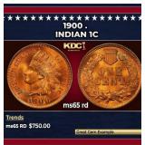 1900 Indian Cent . 1c Grades ms65 rd