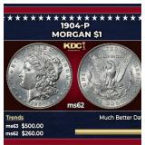 1904-p Morgan Dollar $1 Grades ms62