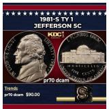 1981-s Ty 1 Proof Jefferson Nickel 5c pr70 dcam SE