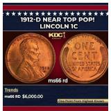 1912-d Lincoln Cent Near Top Pop! 1c ms66 rd SEGS
