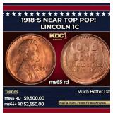 1918-s Lincoln Cent Near Top Pop! 1c ms65 rd SEGS