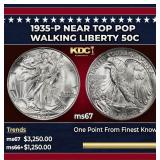 1935-p Walking Liberty Half Dollar Near Top Pop 50