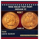 1906 Indian Cent Near Top Pop! 1c ms66 rd SEGS