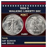 1939-s Walking Liberty Half Dollar 50c ms66+ SEGS