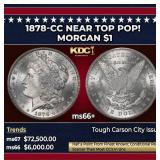1878-cc Morgan Dollar Near Top Pop! $1 ms66+ SEGS