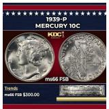 1939-p Mercury Dime 10c ms66 FSB SEGS