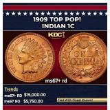 1909 Indian Cent TOP POP! 1c ms67+ rd SEGS