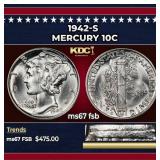 1942-s Mercury Dime 10c ms67 fsb SEGS