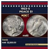 1923-s Peace Dollar $1 ms65 SEGS