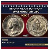1970-p Washington Quarter Near Top Pop 25c ms67 SE