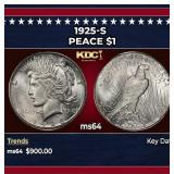 1925-s Peace Dollar $1 Grades ms64