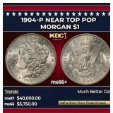 1904-p Morgan Dollar Near Top Pop $1 ms66+ SEGS