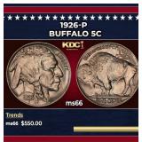 1926-p Buffalo Nickel 5c Grades ms66