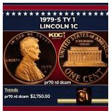 1979-s Ty 1 Proof Lincoln Cent 1c pr70 rd dcam SEG
