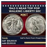 1942-s Walking Liberty Half Dollar Near Top Pop 50