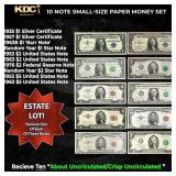 10 Note Small-Size Paper Money Set AU/CU