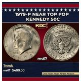 1979-p Kennedy Half Dollar Near Top Pop 50c ms67 S