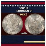 1883-p Morgan Dollar $1 Grades ms62+