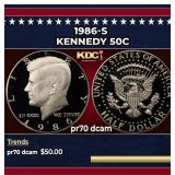 1986-s Proof Kennedy Half Dollar 50c pr70 dcam SEG