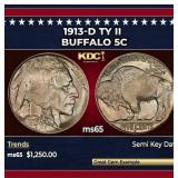 1913-d Ty II Buffalo Nickel 5c ms65 SEGS