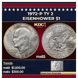1972-p Ty 2 Eisenhower Dollar $1 ms65 SEGS