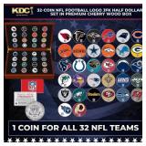 32-Coin NFL Football Logo JFK Half Dollar Set in P