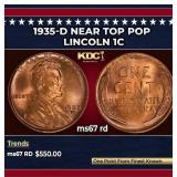 1935-d Lincoln Cent Near Top Pop 1c ms67 rd SEGS
