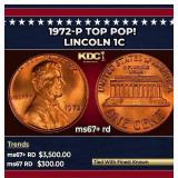 1972-p Lincoln Cent TOP POP! 1c ms67+ rd SEGS