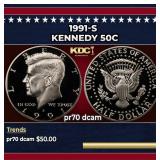 1991-s Proof Kennedy Half Dollar 50c pr70 dcam SEG