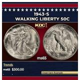 1943-s Walking Liberty Half Dollar 50c Grades ms65