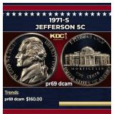 1971-s Proof Jefferson Nickel 5c pr69 dcam SEGS