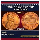1972-p Lincoln Cent Near Top Pop 1c ms67 rd SEGS