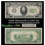 1928B $20 Green Seal Federal Reserve Note "Redeema
