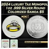 2024 Luxury Tax Monopoly 1oz .999 Silver Round Col