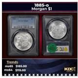 PCGS 1885-o Morgan Dollar $1 ms64 PCGS