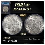1921-p Morgan Dollar $1 ms65 ICG