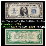 1934 $1 Blue Seal Silver Certificate "Funnyback" G