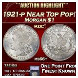 1921-p Morgan Dollar Near Top Pop! $1 ms66+ SEGS