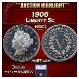 1906 Proof Liberty Nickel 5c pr67 cam SEGS