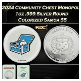 2024 Community Chest Monopoly 1oz .999 Silver Roun
