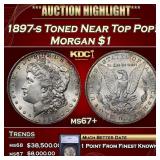 1897-s Morgan Dollar Toned Near Top Pop! 1 ms67+ S