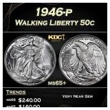 1946-p Walking Liberty Half Dollar 50c Grades ms65