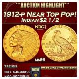1912-p Gold Indian Quarter Eagle Near Top Pop! $2