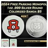 2024 Free Parking Monopoly 1oz .999 Silver Round C