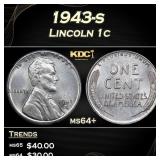 1943-s Lincoln Cent 1c Grades ms64+
