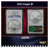NGC 2014 Silver Eagle Dollar Early Releases $1 ms7